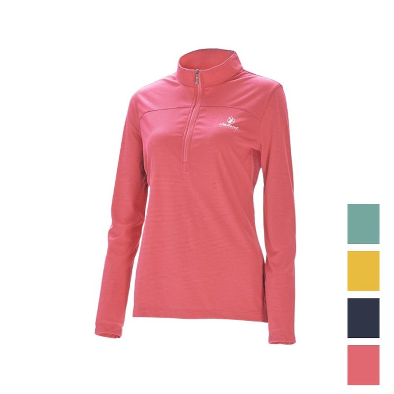 【Wildland 荒野】Polartec pd格狀抗臭zip長袖衣 女 P1619 - 女上衣/長袖上衣 - 聚酯纖維 粉紅色