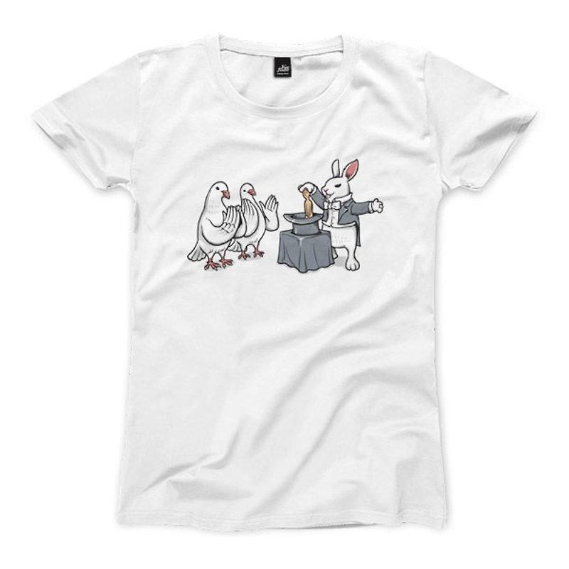 ウサギの復讐 - ホワイト - レディースTシャツ - Tシャツ - コットン・麻 
