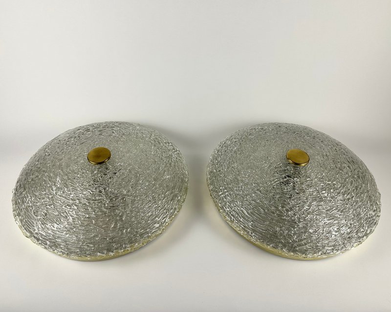 嵌入式玻璃燈具 帶鍍金黃銅裝飾復古 - 燈具/燈飾 - 其他金屬 透明