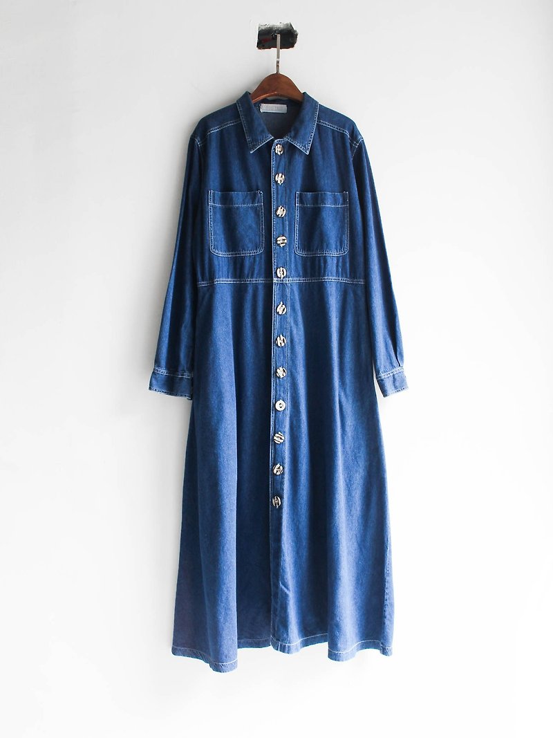 River Hill - deep blue of the autumn romantic love festivals antique-piece dress denim overalls oversize vintage neutral - Other - Cotton & Hemp Blue