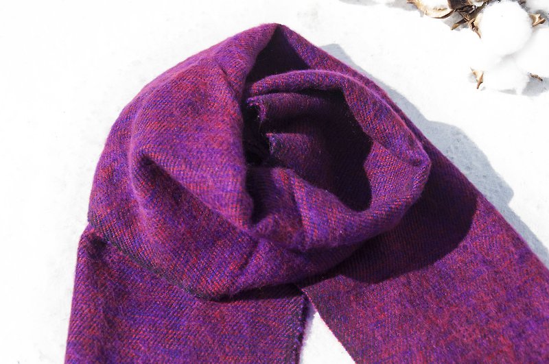Christmas gift pure wool scarf/hand-knitted scarf/knitted scarf/pure wool scarf-Magic Star - Scarves - Wool Purple