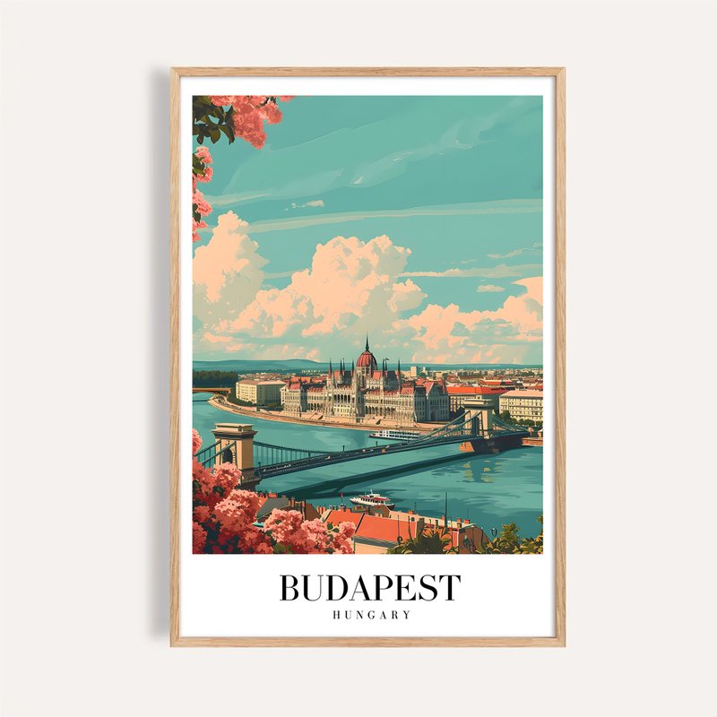 布達佩斯 多瑙河畔 Budapest / 城市景觀插畫海報 掛畫 - 海報/掛畫/掛布 - 紙 