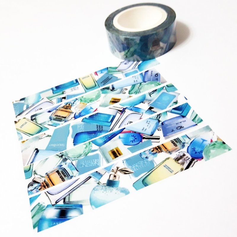 Masking Tape Blue Bottles - มาสกิ้งเทป - กระดาษ 