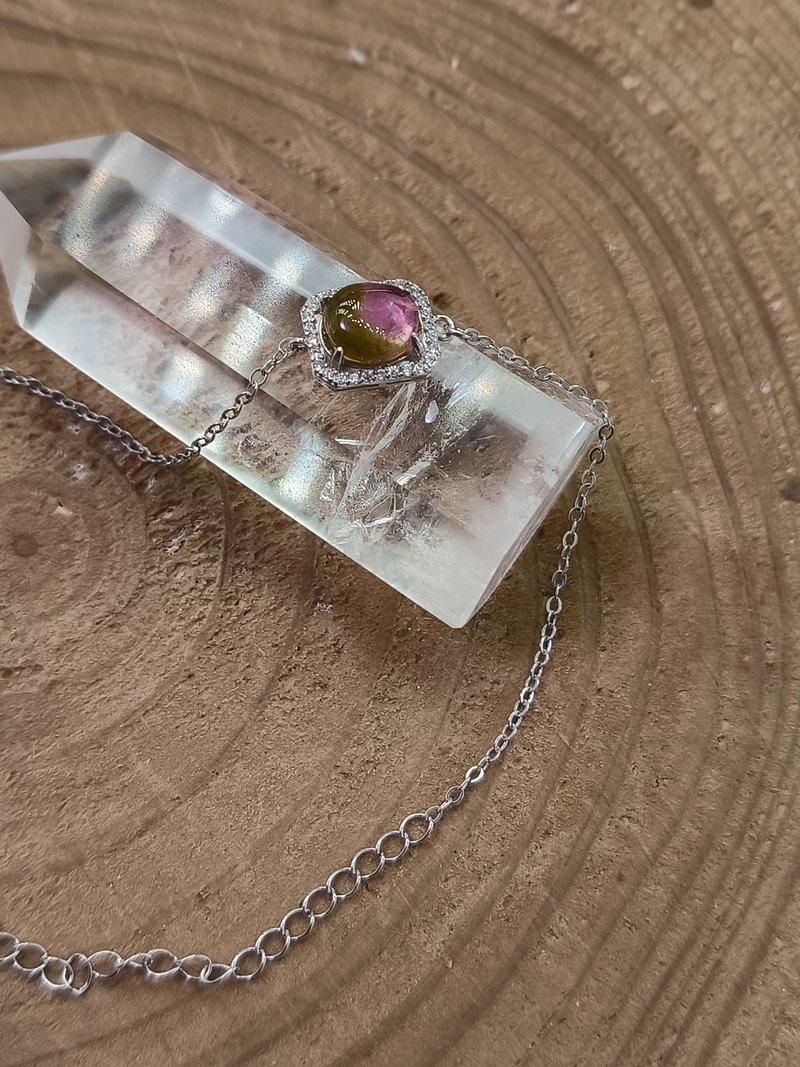 天然西瓜碧璽925銀手鏈 Tourmaline 石榴石 •24小時寄出• - 手鍊/手環 - 水晶 
