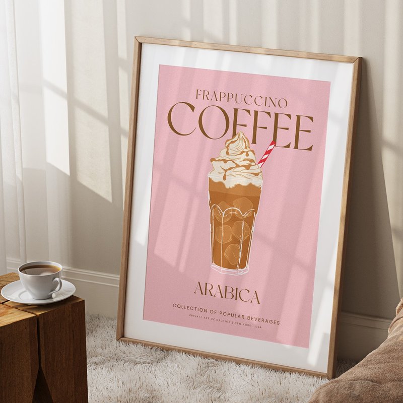 Frappuccino 咖啡冰沙 飲品掛畫 海報 居家佈置 - 電子似顏繪/繪畫/插畫 - 其他材質 
