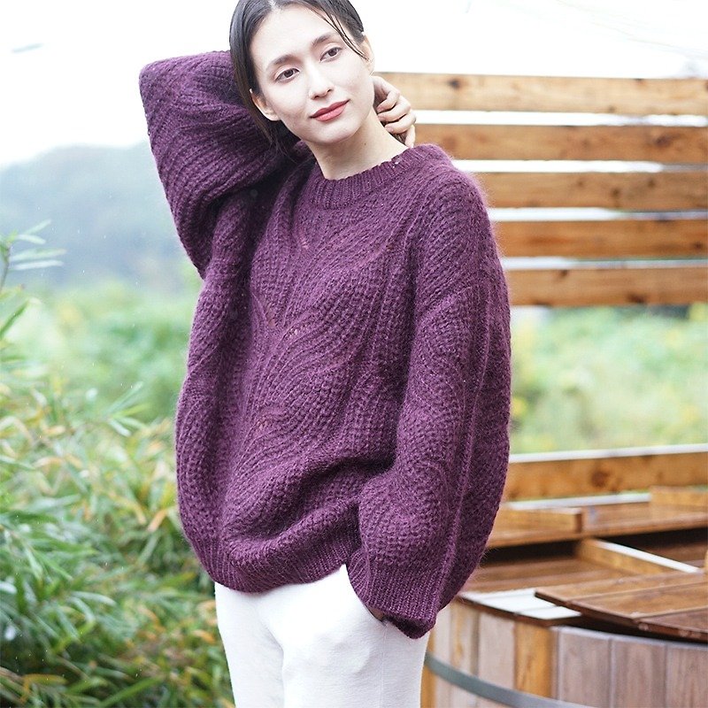 KOOW / Candy Says Revival Coarse needle knit mohair sweater Angora wool - สเวตเตอร์ผู้หญิง - ขนแกะ 