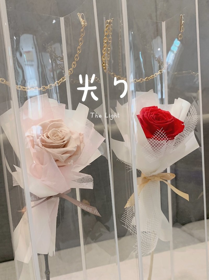[Special Selection for Qixi Festival] Dear them/Single immortal rose exquisite flower gift (large) - ช่อดอกไม้แห้ง - พืช/ดอกไม้ สีแดง