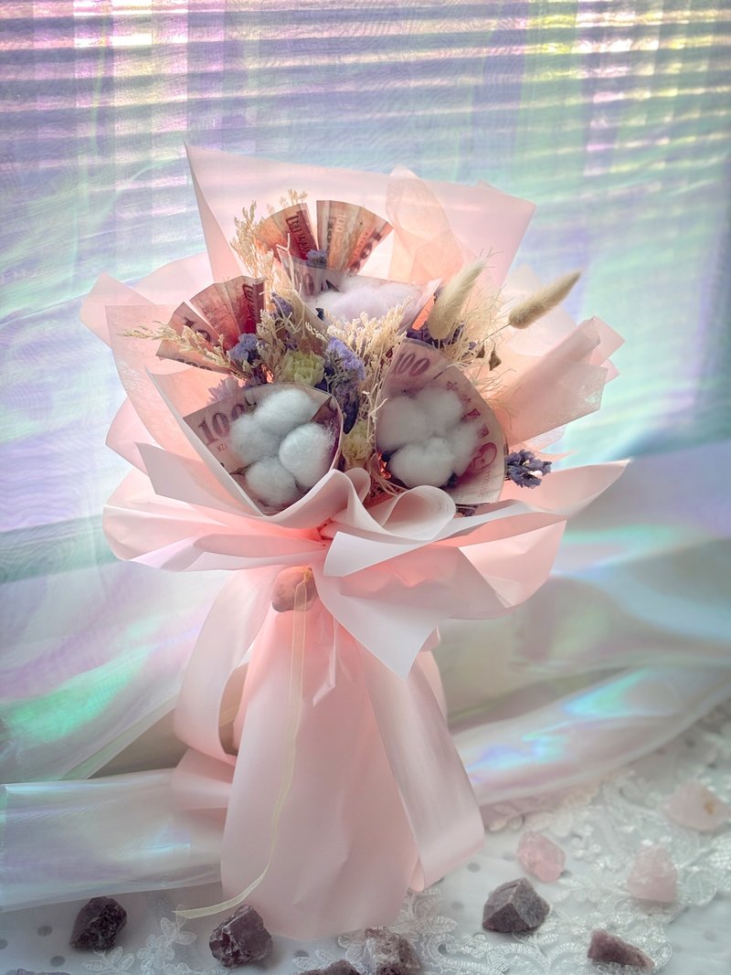 客製花束/有錢花束/鈔票花束/乾燥花束/花禮(含鈔票) - 乾燥花/永生花 - 植物．花 