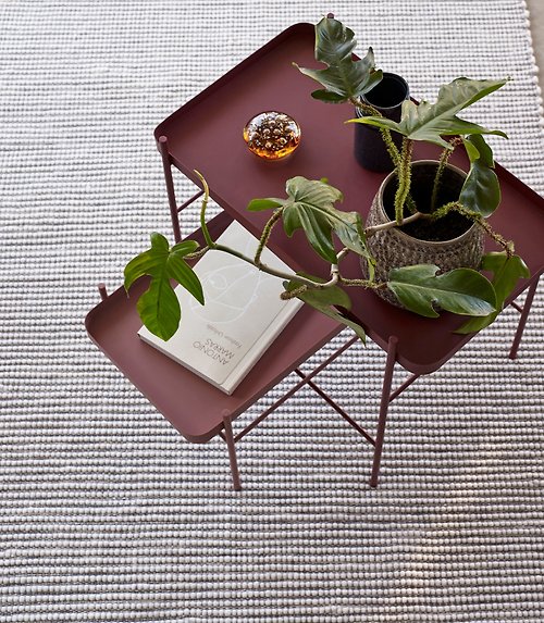 Hübsch Taiwan 【Hübsch】－990832 梅紅色系工業風金屬置物桌-2件組 矮桌 茶几