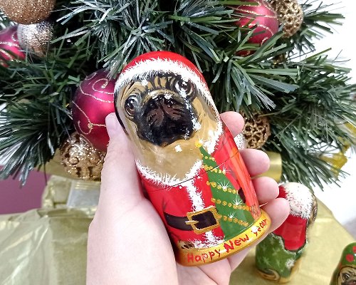 WorkShopMatryona Dog Family Matryoshka, Christmas Gift for Mom, Pug Matryoshka, Dog Lover Gift