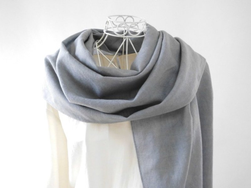 Plant dye, adult gray · wool · large format long stall - Scarves - Other Materials Gray