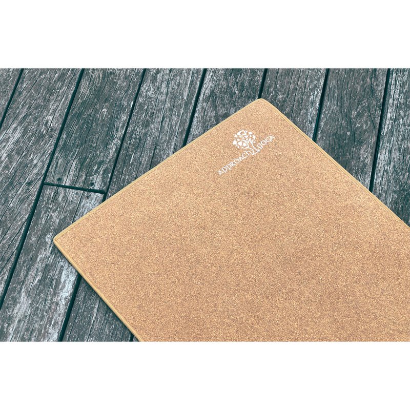 Natural cork rubber yoga mat - เสื่อโยคะ - ไม้ก๊อก สีกากี