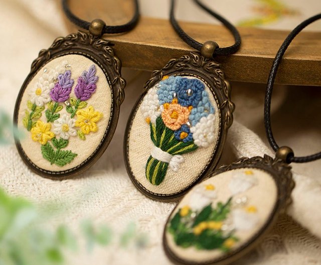 Embroidery sales necklace pendant