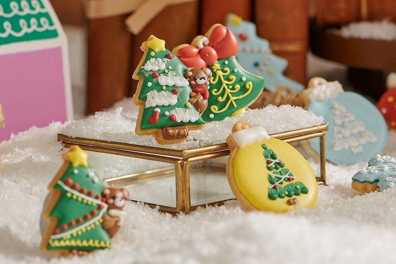 [Starlight Shining] Christmas Frosted Cookies Gift Box - คุกกี้ - อาหารสด สีเขียว