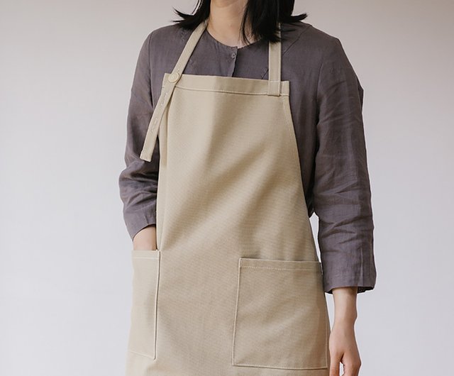 【早い者勝ち】メジュラー エプロン ベージュ 調節可能なホルターネックキャンバスエプロンベージュの作業服