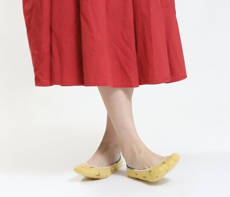 特雷門琴 船襪 - 襪子 - 棉．麻 紅色