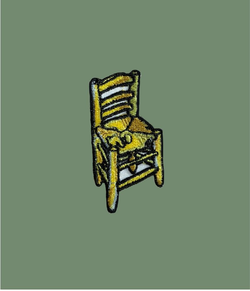 Bedroom in Arles / iron on patches / Vincent van Gogh / lemonhead - 徽章/別針 - 繡線 卡其色