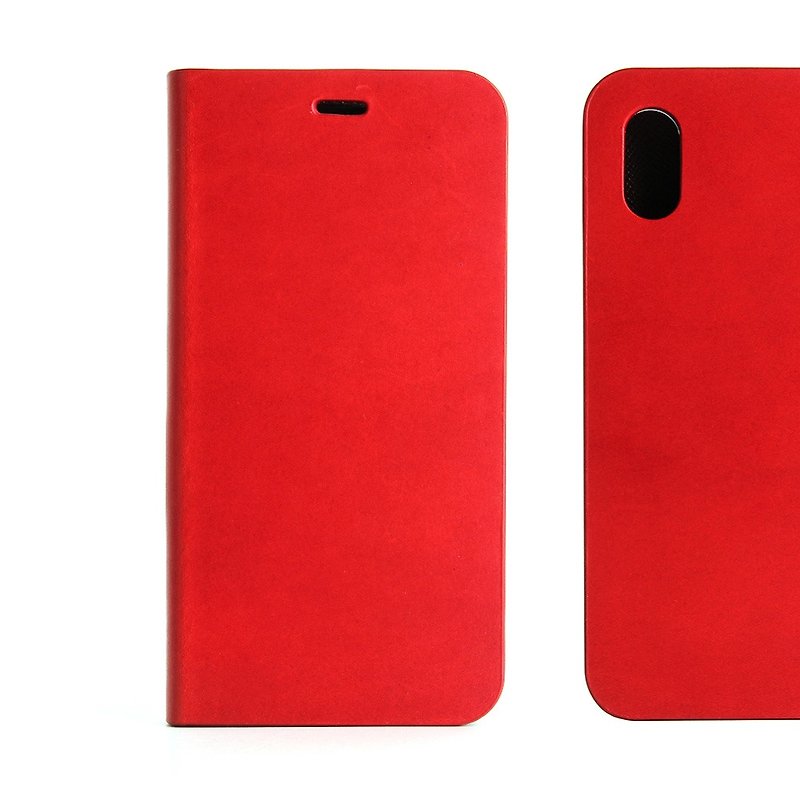 BEFINE iPhone X TASCA Premiun leather side lift case - red (8809402594368) - เคส/ซองมือถือ - หนังแท้ สีแดง