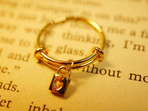 后宮金飾 黃金戒指-鎖頭造型-黃金9999女戒-5G工藝