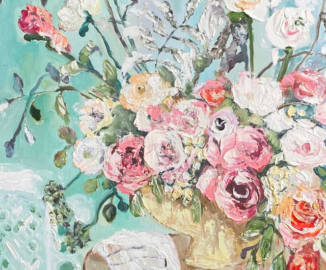 一点物 真作 ファット・ヤヌク 油絵 作品 花 絵画 キャンパス 抽象画 画家 一点物 真作 ファット・ヤヌク 油絵 作品 花 絵画 キャンパス