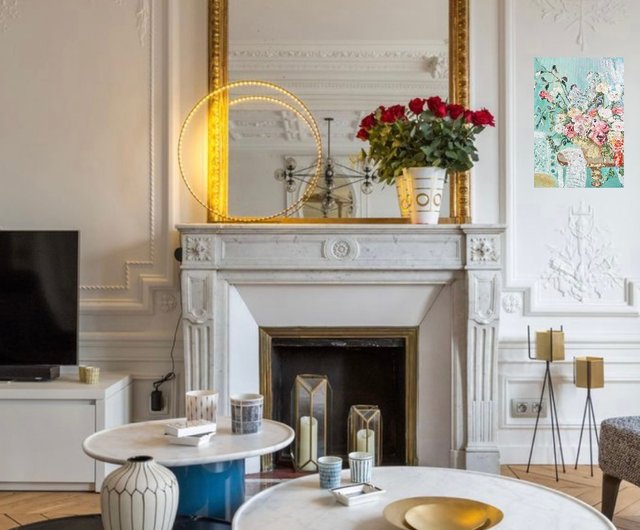 真作】絵画 油彩0号 華やぎのブーケ 印象派風 花の静物画 X168