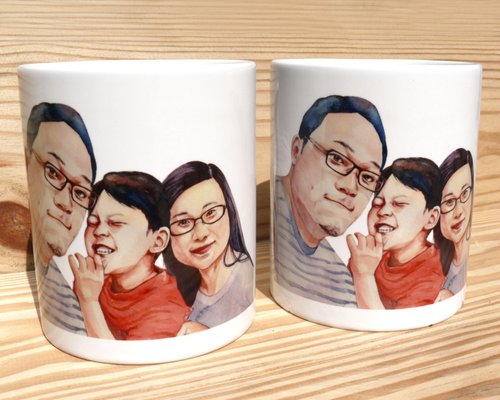 虎斑羊 人像水彩手繪-馬克杯訂製