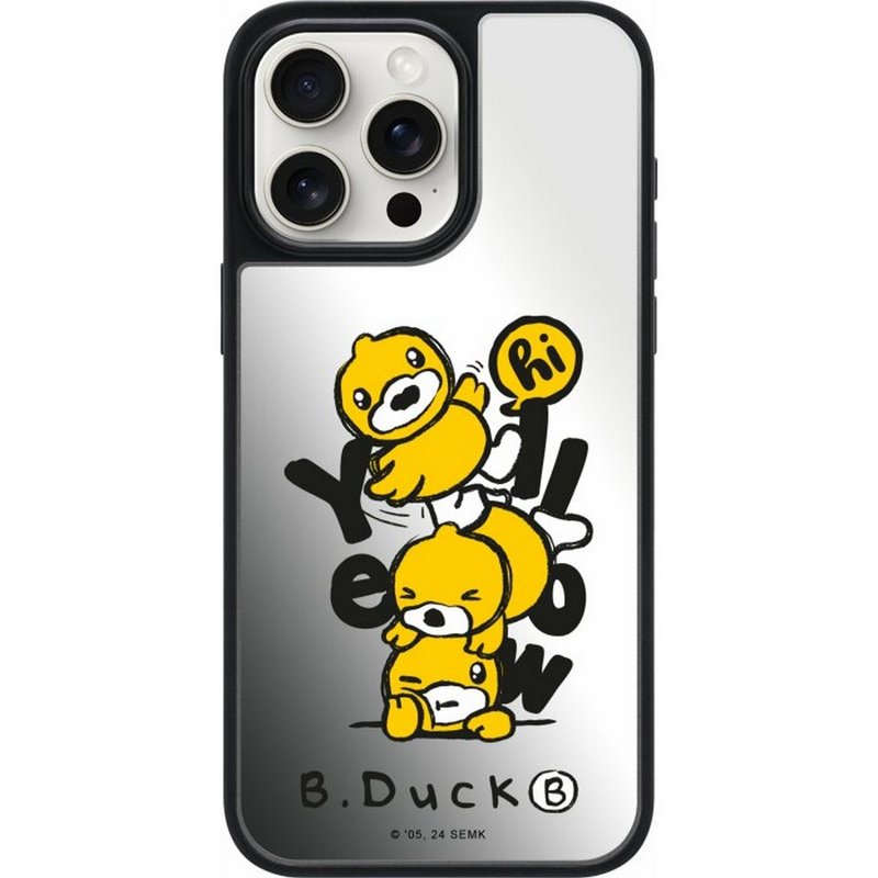 小黃鴨來打招呼 iPhone16 Samsung S25/S24 摔鏡面手機殼 - 手機殼/手機套 - 塑膠 多色