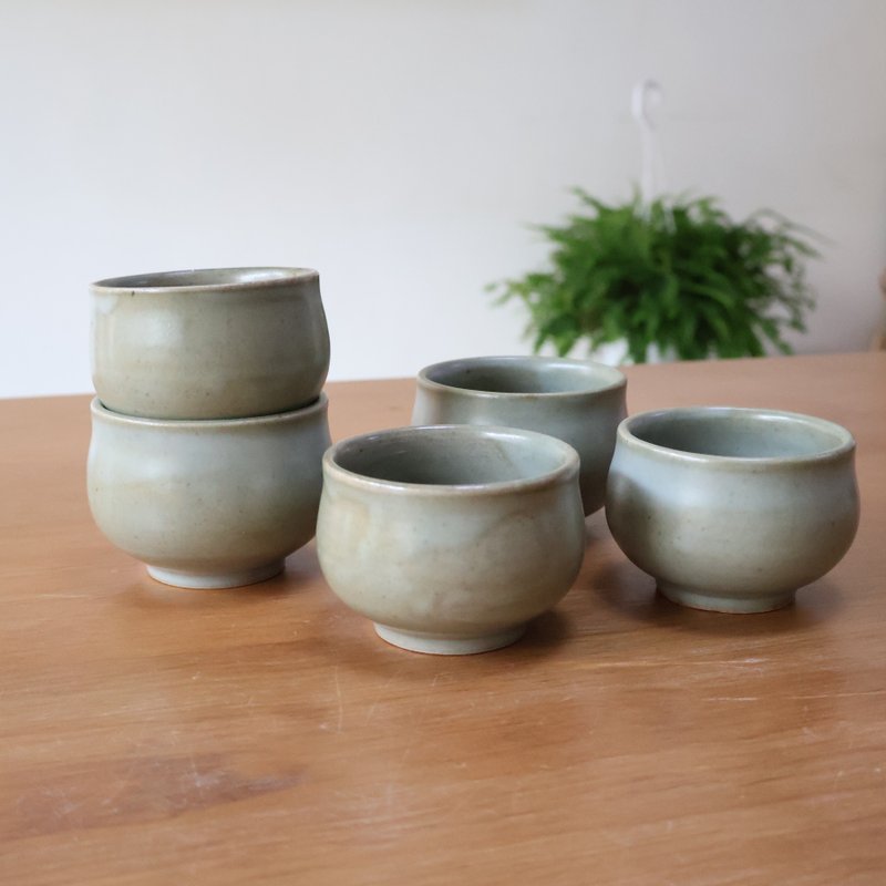 碧玉 柴燒陶大茶杯 - 茶壺/茶杯/茶具 - 陶 綠色