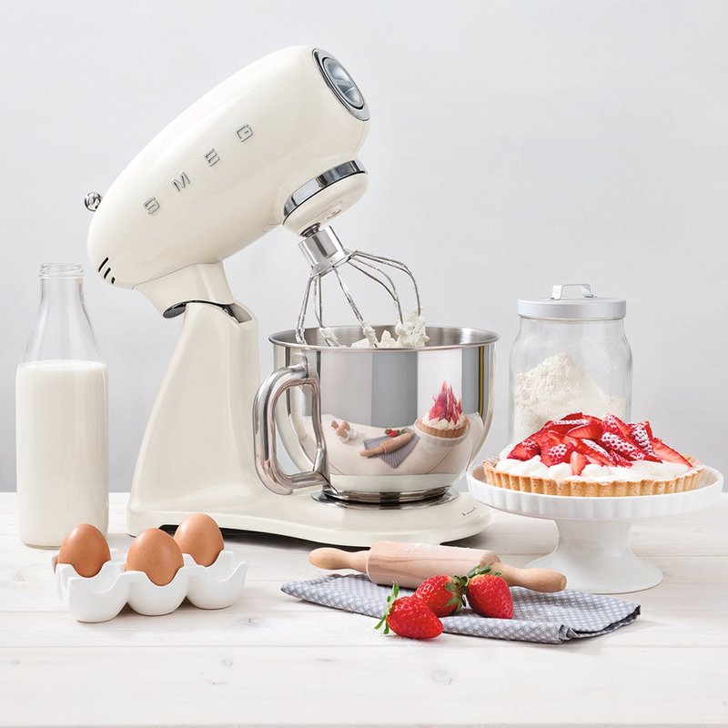 【SMEG】Italian Retro Aesthetics Full-Color Blender-Cream (Free Baked Dessert Recipe) - Kitchen Appliances - Other Metals Khaki