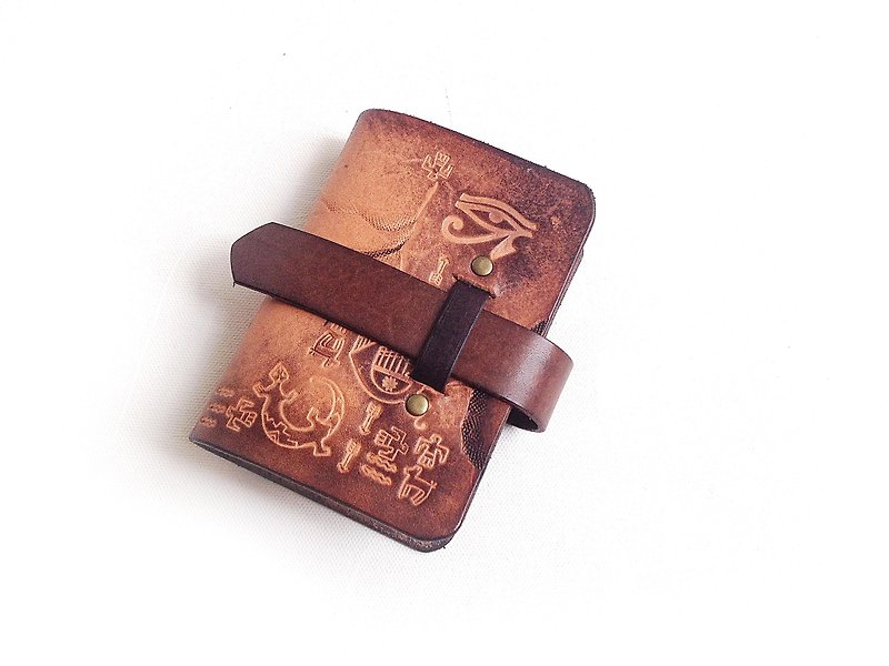 POPO│ ancient Egypt. │ embossed leather credit card admission package │leather - Card Holders & Cases - Genuine Leather Brown