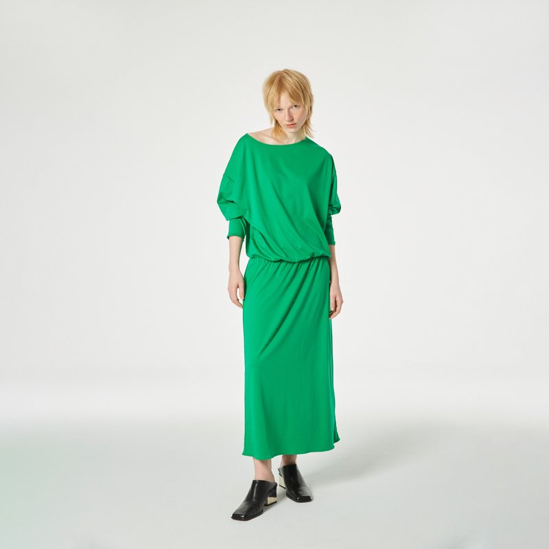 10 MOOn  Pima Cotton Low-rise  dress - One Piece Dresses - Cotton & Hemp Green