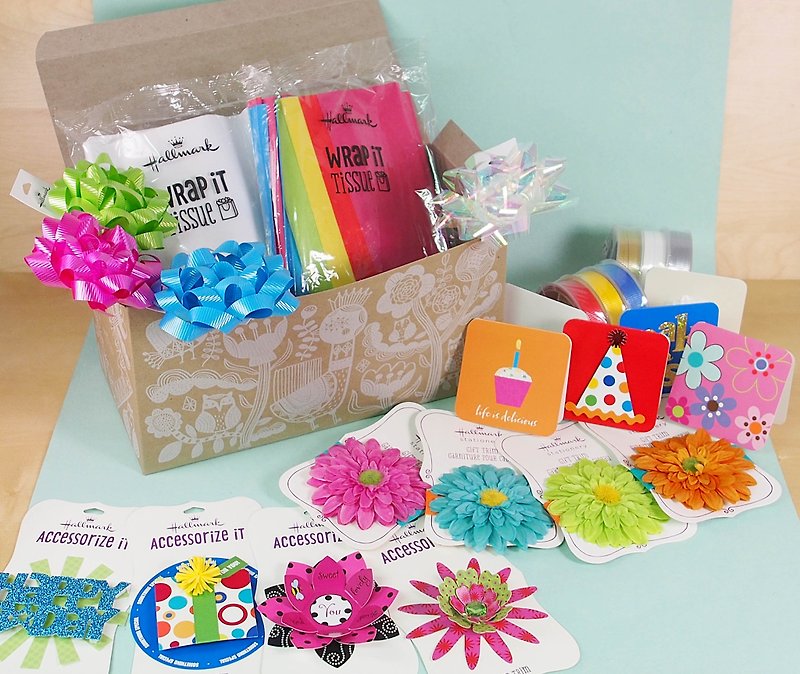 Hallmark surprise box packaging materials - วัสดุห่อของขวัญ - กระดาษ หลากหลายสี