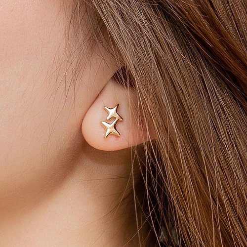 HAPPINER Star Silver 18K Gold Plated Earrings星芒星星純銀鍍18K金耳環
