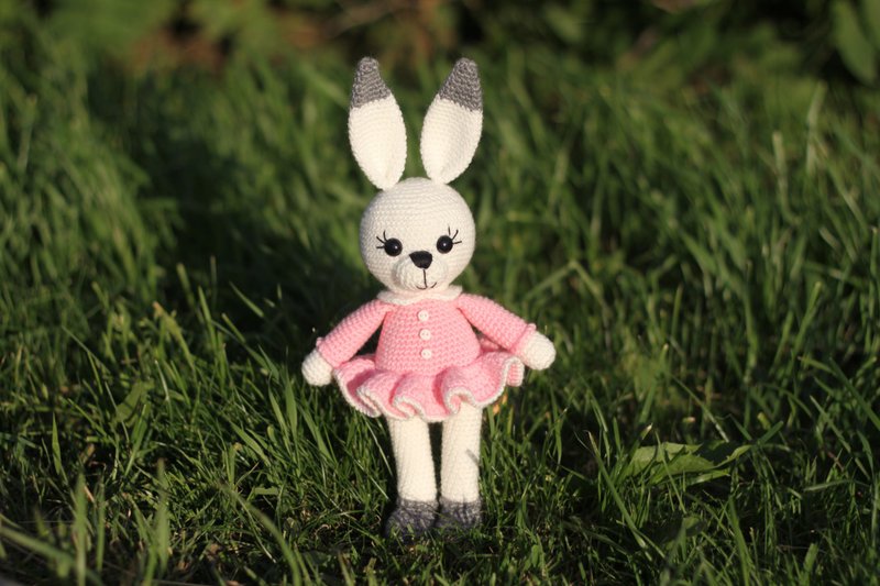 Crochet Bunny, Crochet Bunny Stuffed toy, Bunny Pink, Bunny toy crochet - Kids' Toys - Wool 