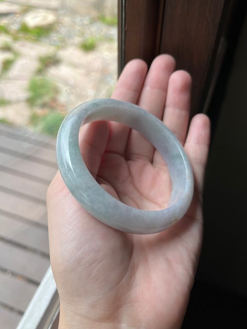 Pures Jade璞石 丨含苞丨糯種椿帶彩翡翠手鐲 圈口59 緬甸玉A貨