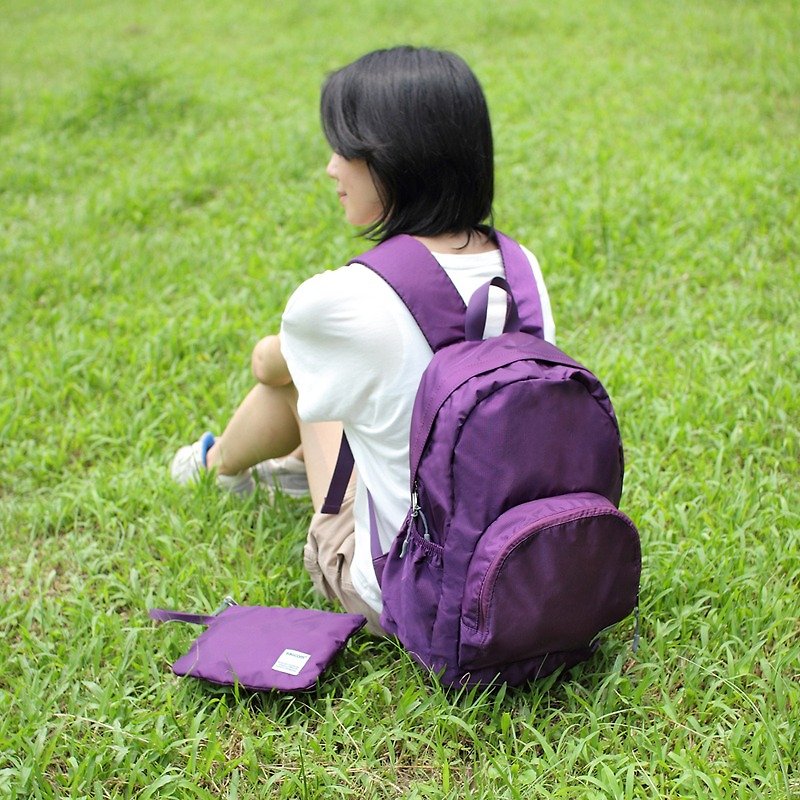 Light-Fold Water Stop Backpack(14'' Laptop OK)-Purple_100178-40 - Backpacks - Other Materials Purple