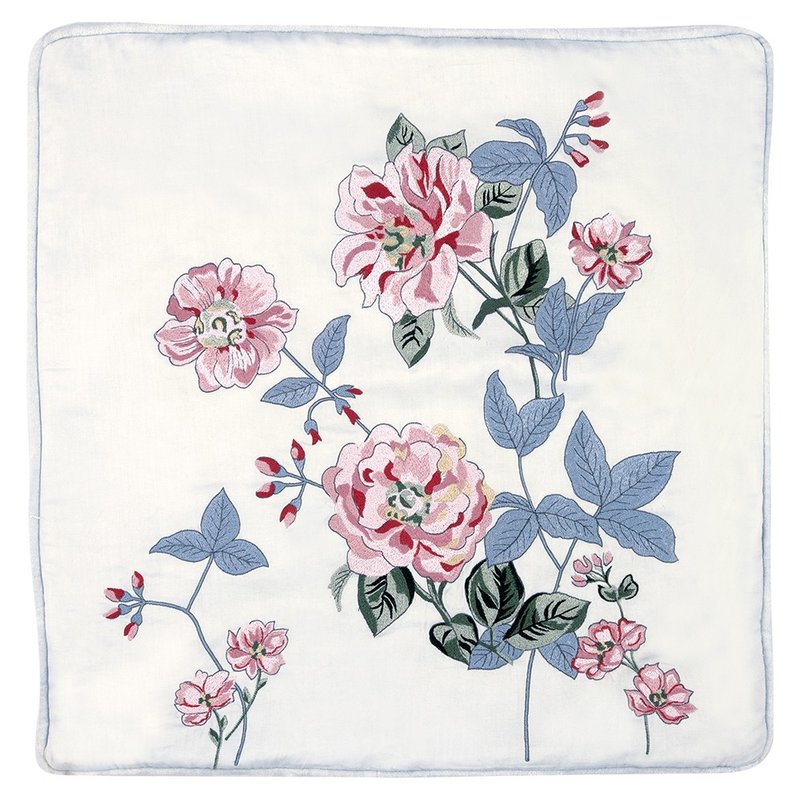 【新品】丹麥GreenGate Portia pale blue 刺繡抱枕套 50x50cm - 枕頭/抱枕 - 棉．麻 多色