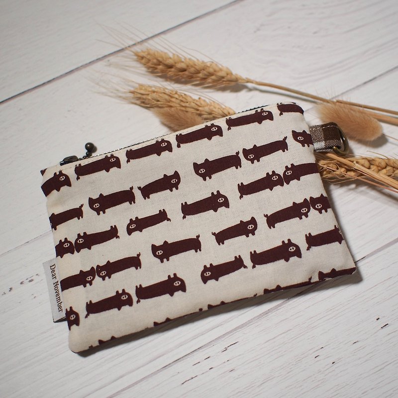 Walking series Universal bags / purse / pouch / limited manual package / sausage pig / stock - Coin Purses - Cotton & Hemp Brown