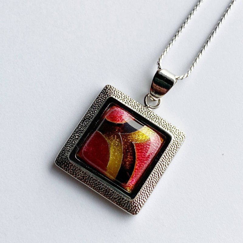 羽【Tiger Eye】七宝焼のペンダント 純銀胎有線七宝 - 項鍊 - 其他材質 咖啡色