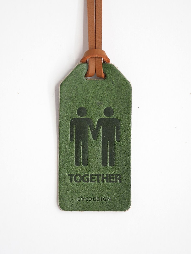 Leather charm Together boyfriend - Luggage Tags - Genuine Leather Multicolor