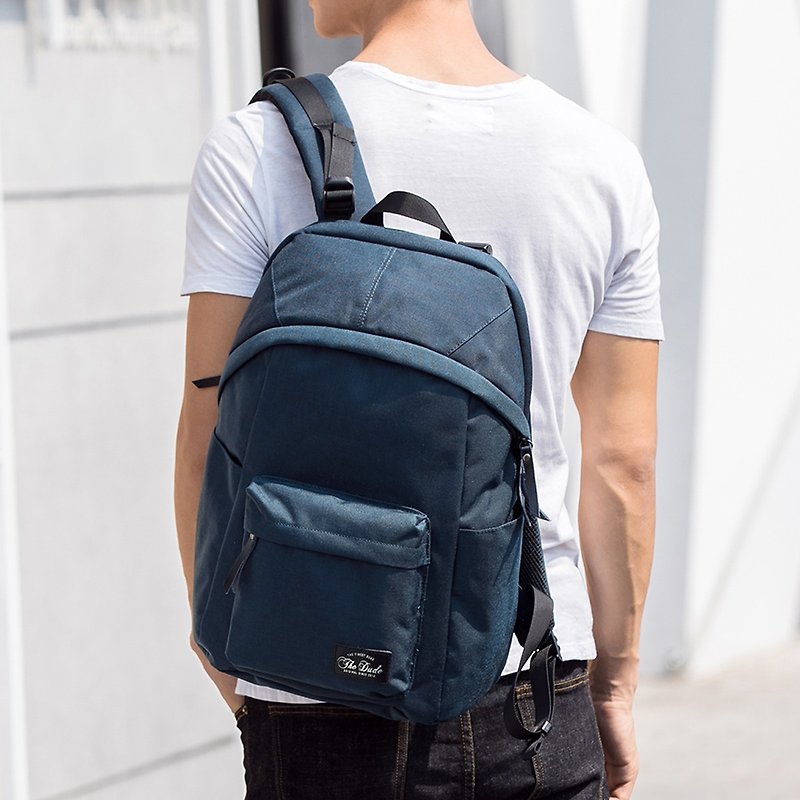 Hong Kong Brand Casual Backpack Waterproof Simple Design Eagle-Army Blue - กระเป๋าเป้สะพายหลัง - วัสดุกันนำ้ สีน้ำเงิน
