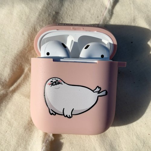 小確喪 廢物小海豹 粉色磨砂軟殼 AirPods 耳機保護套 耳機殼