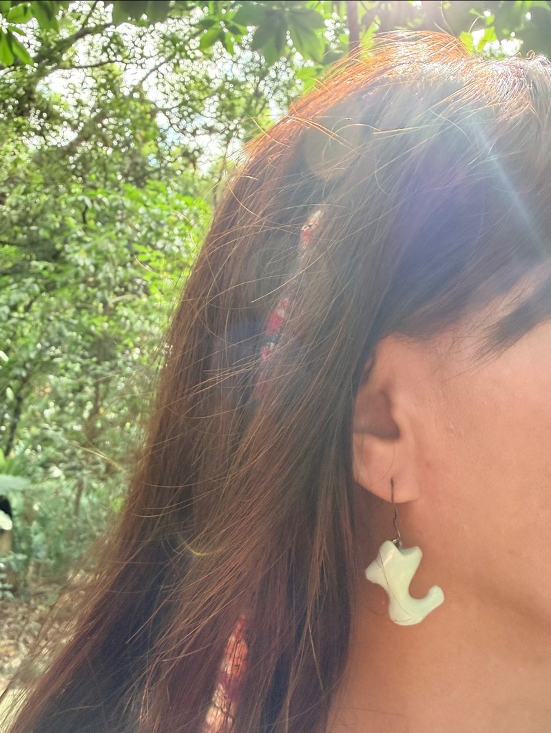 遺珠系列耳環 - 耳環/耳夾/耳骨夾 - 其他材質 藍色