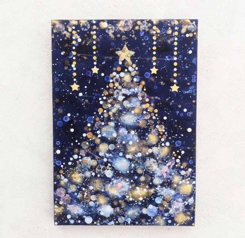 クリスマスツリー　聖夜　P5号 - 海報/掛畫/掛布 - 木頭 藍色
