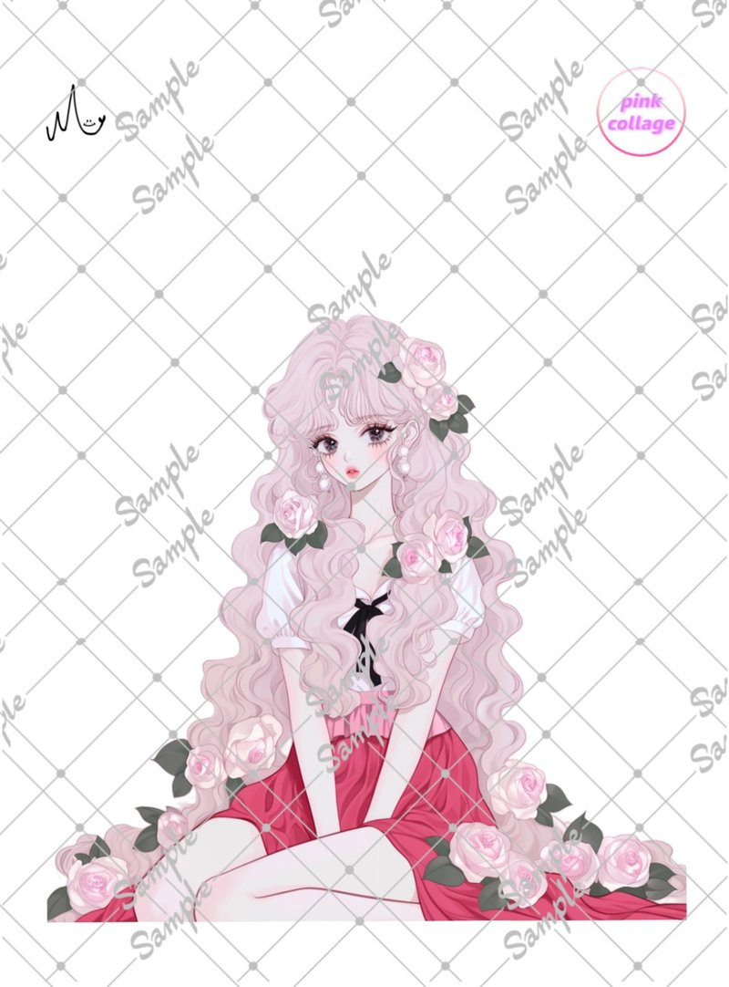 オリジナル人物ステッカー期間限定pinkシリーズ9月10日まで - 貼紙 - 紙 