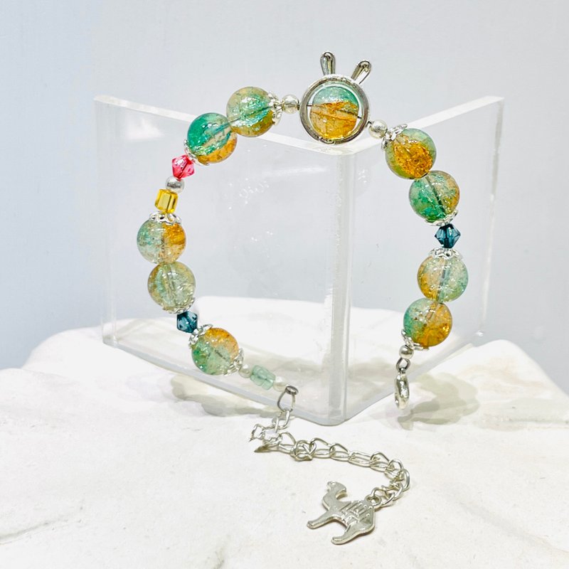 Taiwanese designer handmade jewelry-Ice Crystal Bead Bracelet [New Chinese Style-Flying Fairy] - Bracelets - Colored Glass 