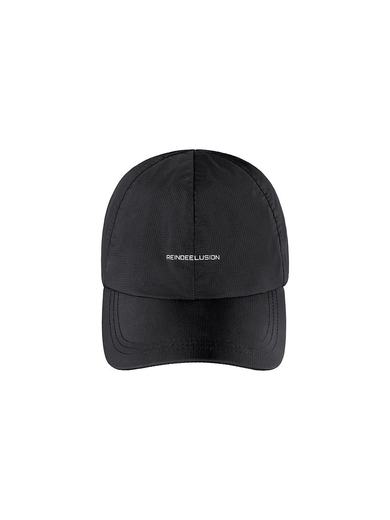 Functional outdoor logo waterproof sunshade magnetic buckle adjustable peaked cap baseball cap - หมวก - วัสดุอื่นๆ สีดำ