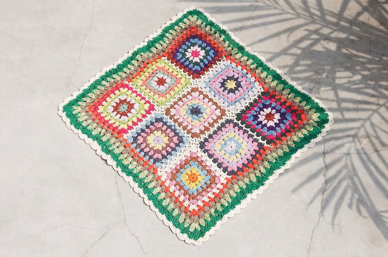 Handmade limited edition hand-crocheted tablecloth / flowers crocheted place mat / crocheted tablecloths / hand-woven wallpaper / flowers woven cotton cloth stitching - colorful flowers forest wind - Place Mats & Dining Décor - Cotton & Hemp Multicolor