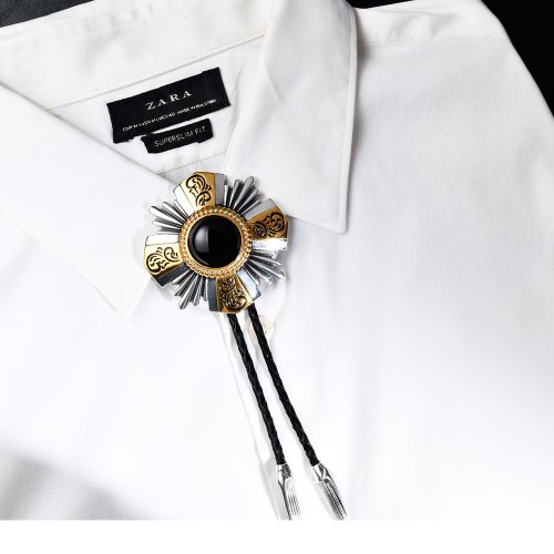 MF select 十字勳章 保羅領帶 Bolo Tie 真皮 皮革項鍊 皮繩領帶 長項鍊