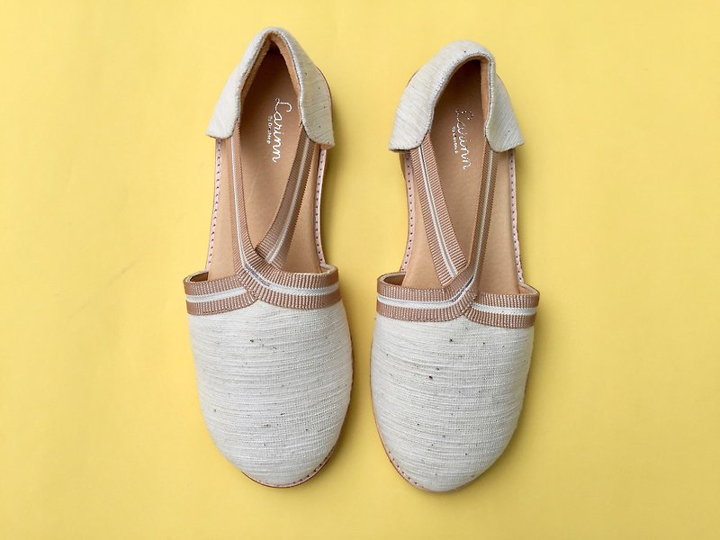 Fang Shoes - รองเท้าลำลองผู้หญิง - ผ้าฝ้าย/ผ้าลินิน ขาว